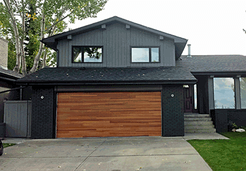 after image of a home garage door replaced with CHI Plank