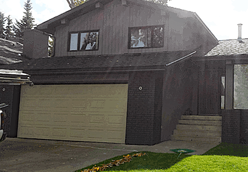 before image of a home garage door