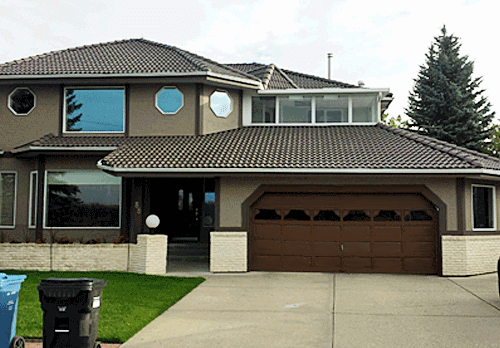 before image of a home garage door