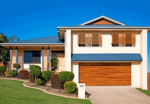 steel doors with the appearance of authentic wood garage door