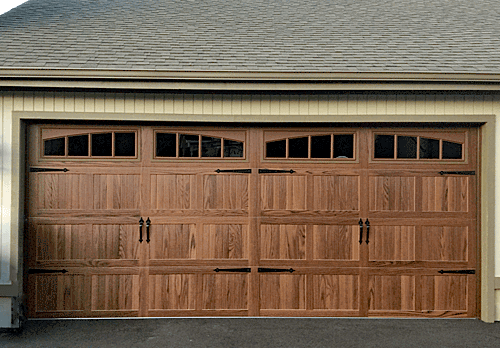 steel doors with the appearance of authentic wood garage door